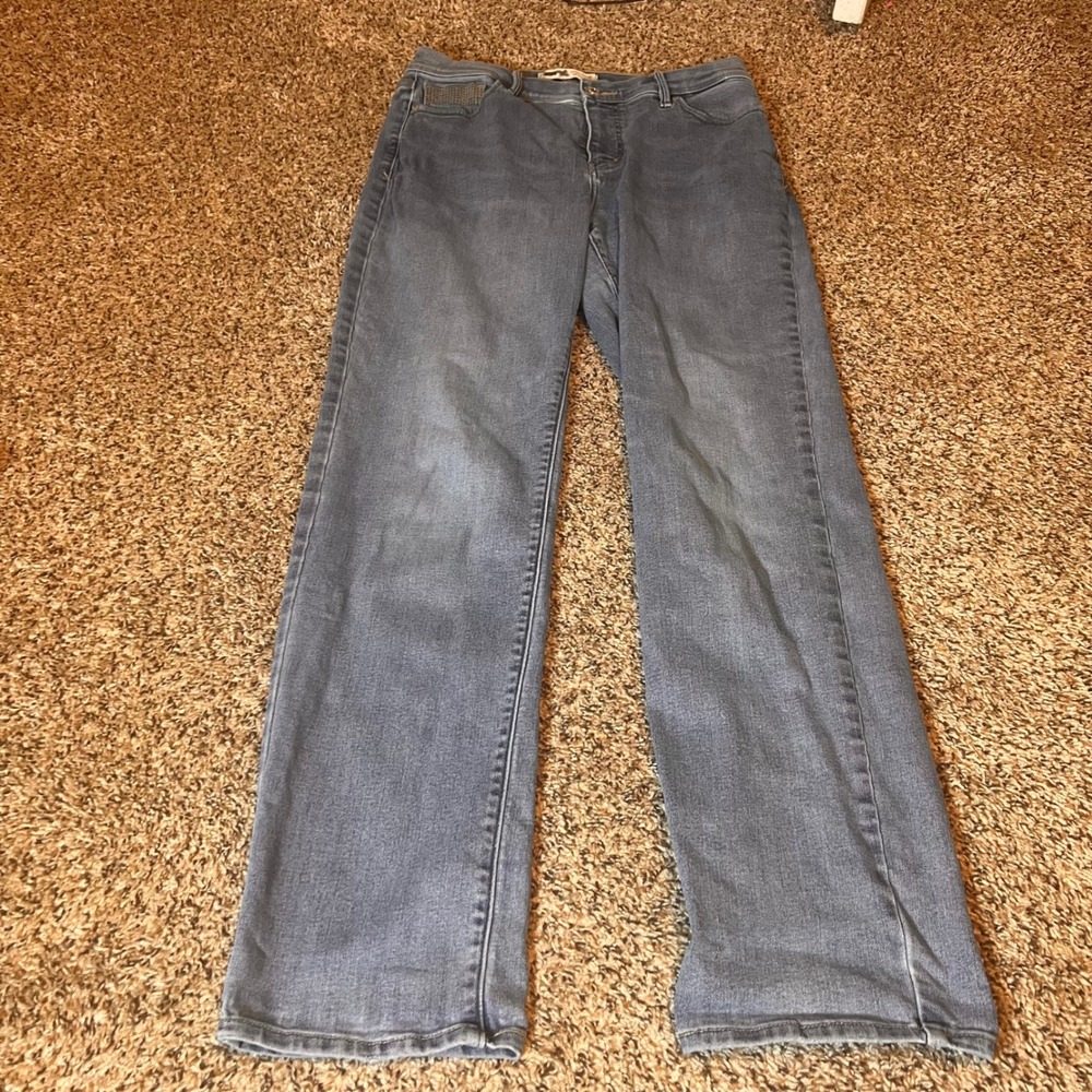 Levi's 512 Perfectly Slimming Straight Leg Jeans Gray Wash Womens 12M